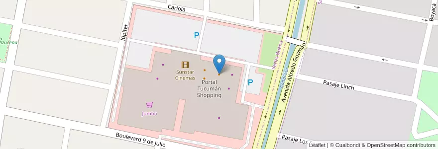 Mapa de ubicacion de Burger King en آرژانتین, Tucumán, Departamento Yerba Buena, Yerba Buena.