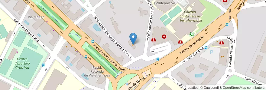 Mapa de ubicacion de Burger King en 스페인, Comunitat Valenciana, Alacant / Alicante, L'Alacantí, Alacant / Alicante.