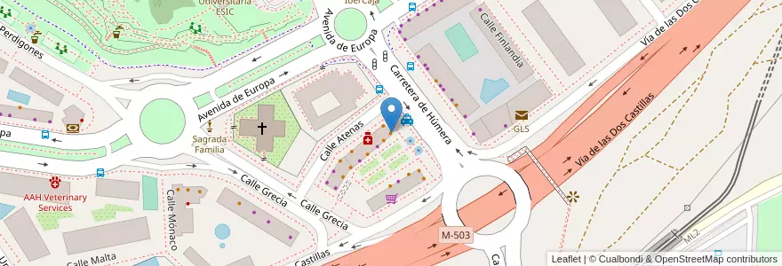 Mapa de ubicacion de Burger King en Испания, Мадрид, Мадрид, Área Metropolitana De Madrid Y Corredor Del Henares, Pozuelo De Alarcón.