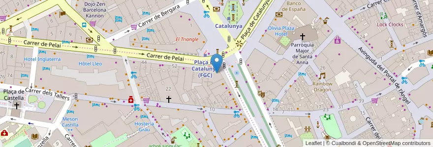 Mapa de ubicacion de Burger King en 스페인, Catalunya, Barcelona, Barcelonès, 바르셀로나.