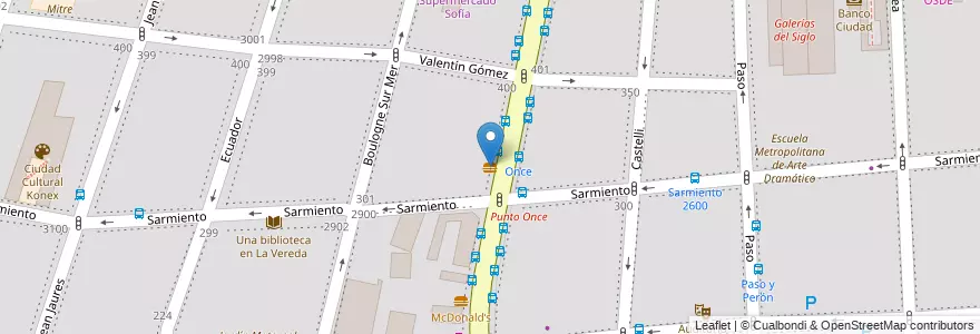 Mapa de ubicacion de Burger King, Balvanera en 阿根廷, Ciudad Autónoma De Buenos Aires, Comuna 3, 布宜诺斯艾利斯.