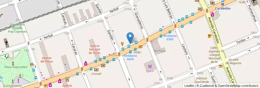Mapa de ubicacion de Burger King, Flores en 아르헨티나, Ciudad Autónoma De Buenos Aires, Comuna 7, 부에노스아이레스.