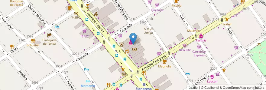 Mapa de ubicacion de Burger King, Nuñez en 阿根廷, Ciudad Autónoma De Buenos Aires, 布宜诺斯艾利斯, Comuna 13.