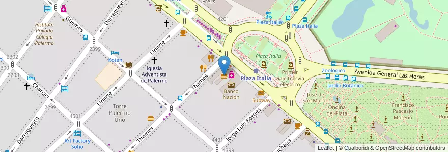 Mapa de ubicacion de Burger King, Palermo en Argentinien, Ciudad Autónoma De Buenos Aires, Buenos Aires, Comuna 14.