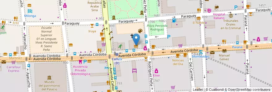 Mapa de ubicacion de Burger King, Recoleta en アルゼンチン, Ciudad Autónoma De Buenos Aires, ブエノスアイレス.