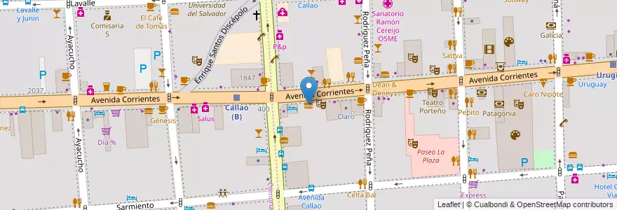 Mapa de ubicacion de Burger King, San Nicolas en Arjantin, Ciudad Autónoma De Buenos Aires, Buenos Aires.