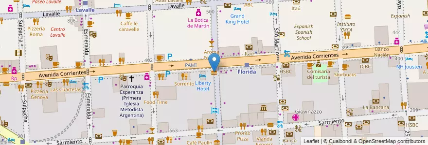 Mapa de ubicacion de Burger King, San Nicolas en 阿根廷, Ciudad Autónoma De Buenos Aires, Comuna 1, 布宜诺斯艾利斯.