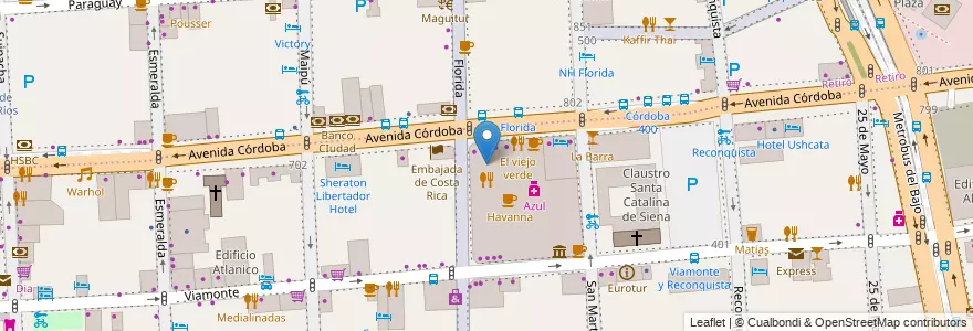 Mapa de ubicacion de Burger King, San Nicolas en آرژانتین, Ciudad Autónoma De Buenos Aires, Comuna 1, Buenos Aires.