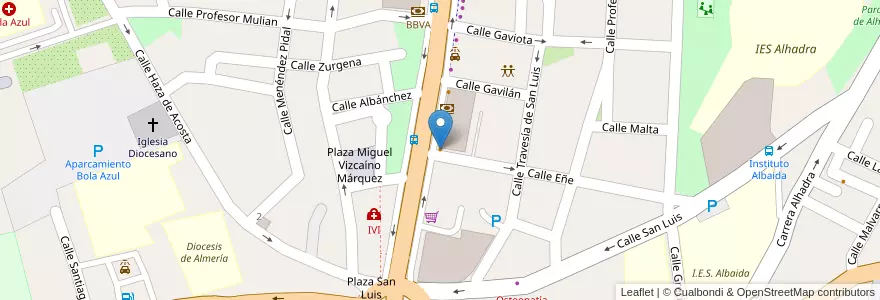 Mapa de ubicacion de Burger Mac Papas en スペイン, アンダルシア州, アルメリア, アルメリア.