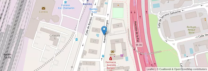 Mapa de ubicacion de BURGOS, AVENIDA, DE,S/N en Spagna, Comunidad De Madrid, Comunidad De Madrid, Área Metropolitana De Madrid Y Corredor Del Henares, Madrid.