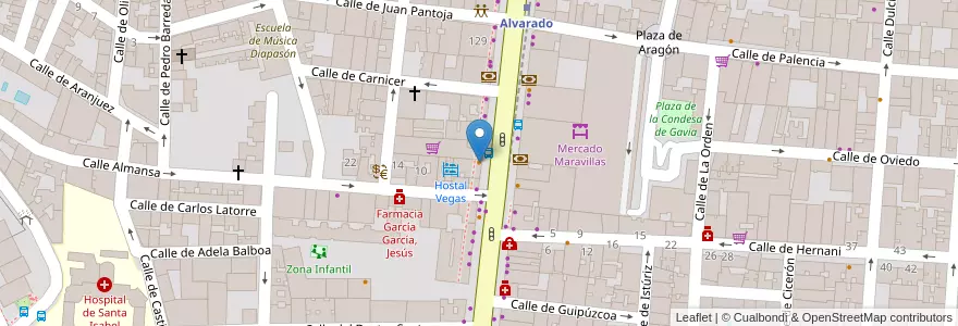 Mapa de ubicacion de Burguer King en 西班牙, Comunidad De Madrid, Comunidad De Madrid, Área Metropolitana De Madrid Y Corredor Del Henares, Madrid.