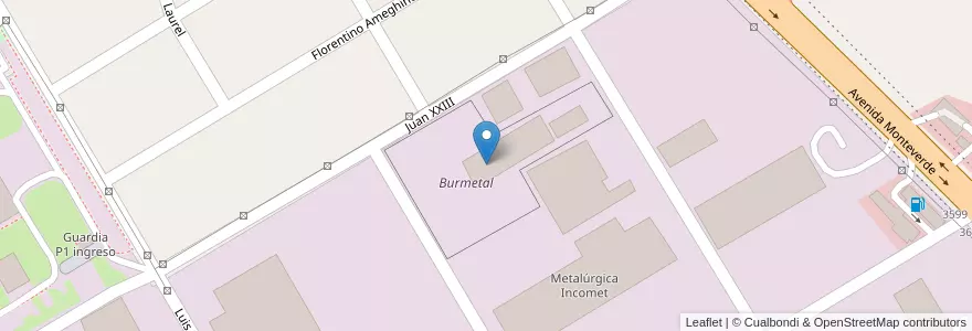 Mapa de ubicacion de Burmetal en Arjantin, Buenos Aires, Partido De Almirante Brown, Burzaco.