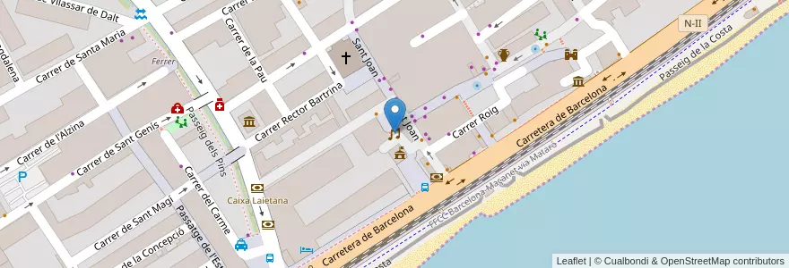 Mapa de ubicacion de Burriac Café en Espagne, Catalogne, Barcelone, Maresme.