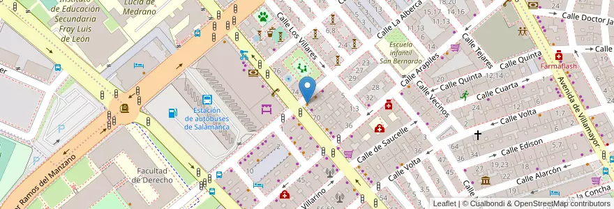 Mapa de ubicacion de Bus - Stop en Spanien, Kastilien Und León, Salamanca, Campo De Salamanca, Salamanca.