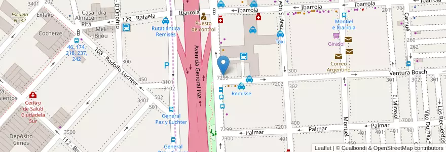 Mapa de ubicacion de Buspack Express, Liniers en Argentina, Ciudad Autónoma De Buenos Aires, Buenos Aires, Partido De Tres De Febrero.