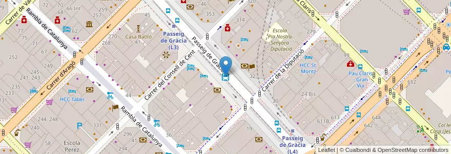 Mapa de ubicacion de Busplana Barcelona en Испания, Каталония, Барселона, Барселонес, Барселона.