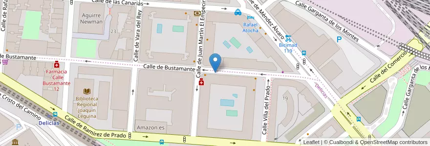 Mapa de ubicacion de BUSTAMANTE, CALLE, DE,29 en Espanha, Comunidade De Madrid, Comunidade De Madrid, Área Metropolitana De Madrid Y Corredor Del Henares, Madrid.