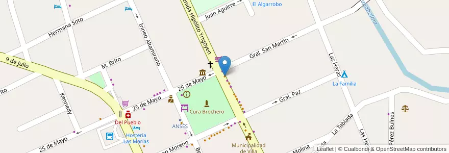 Mapa de ubicacion de Bustos en 阿根廷, Córdoba, Departamento San Alberto, Villa Cura Brochero, Pedanía Tránsito, Municipio De Villa Cura Brocheroa.