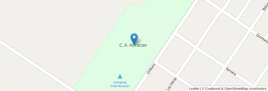 Mapa de ubicacion de C, A. Huracan en آرژانتین, سانتافه, Departamento Caseros, Municipio De Chabás.