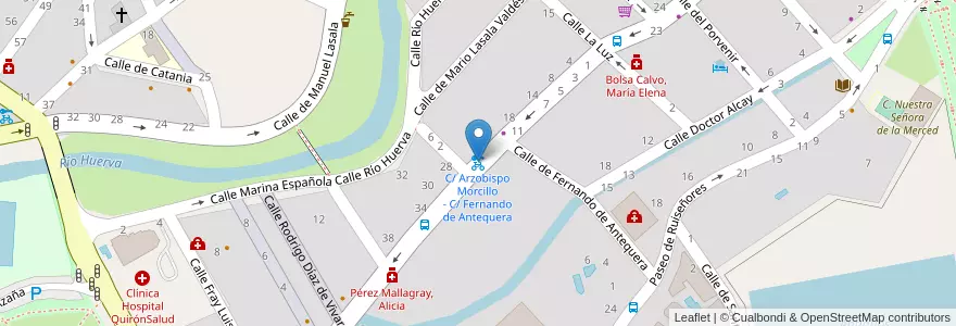 Mapa de ubicacion de C/ Arzobispo Morcillo - C/ Fernando de Antequera en 스페인, Aragón, 사라고사, Zaragoza, 사라고사.