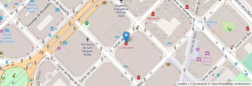 Mapa de ubicacion de C. Cercavins en Sepanyol, Catalunya, Barcelona, Barcelonès, Barcelona.