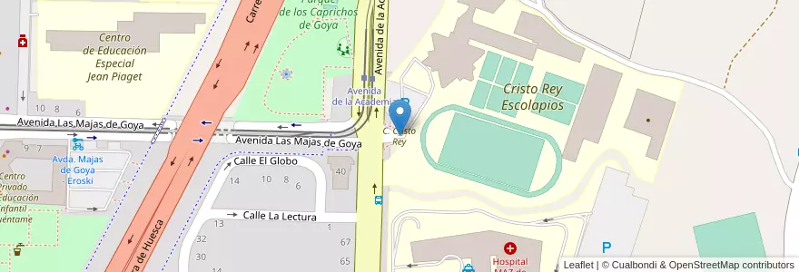 Mapa de ubicacion de C. Cristo Rey en Espanha, Aragão, Saragoça, Zaragoza, Saragoça.