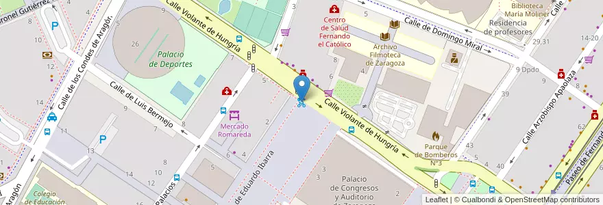 Mapa de ubicacion de C/ Eduardo Ibarra - C/ Violante de Hungría en İspanya, Aragón, Zaragoza, Zaragoza, Zaragoza.