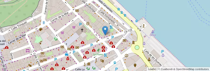 Mapa de ubicacion de C. Ferrando Cardiólogo en Spagna, Comunitat Valenciana, Alacant / Alicante, La Marina Alta, Dénia.