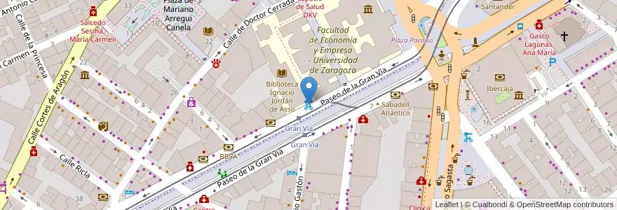 Mapa de ubicacion de C/ Gran Vía - Facultad Económicas en Espagne, Aragon, Saragosse, Zaragoza, Saragosse.