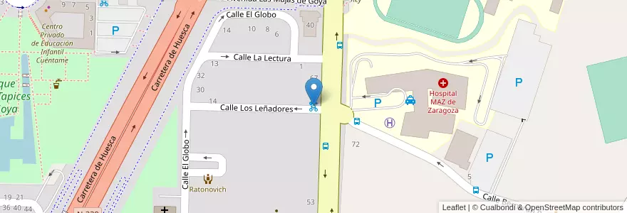 Mapa de ubicacion de C/ Los Leñadores - Avda. Academia Gral. Militar en Espanha, Aragão, Saragoça, Zaragoza, Saragoça.