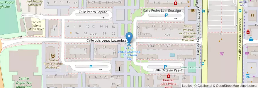Mapa de ubicacion de C/ Luis Legaz Lacambra - C/ Octavio Paz en Испания, Арагон, Сарагоса, Zaragoza, Сарагоса.
