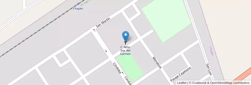 Mapa de ubicacion de C. Ntra. Sra. del Carmen en Argentina, Córdoba, Departamento Río Cuarto, Pedanía Tres De Febrero, Municipio De Chaján, Chaján.