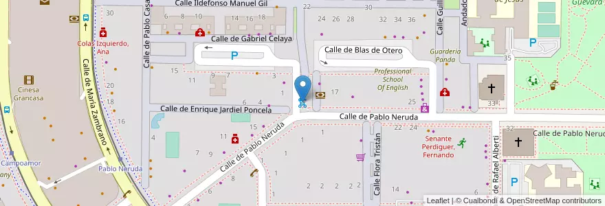 Mapa de ubicacion de C/ Pablo Neruda - C/ Averroes en スペイン, アラゴン州, サラゴサ, Zaragoza, サラゴサ.
