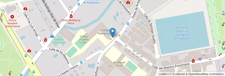 Mapa de ubicacion de C. Pompiliano en スペイン, アラゴン州, サラゴサ, Zaragoza, サラゴサ.
