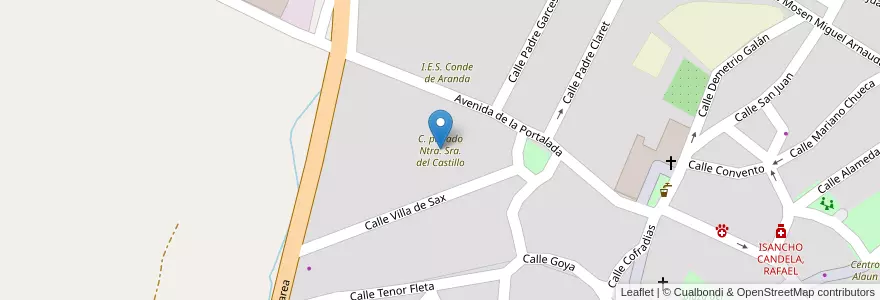 Mapa de ubicacion de C. privado Ntra. Sra. del Castillo en スペイン, アラゴン州, サラゴサ, Ribera Alta Del Ebro, Alagón.
