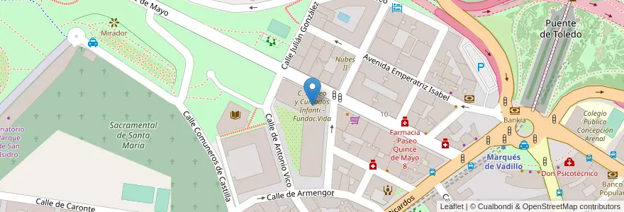Mapa de ubicacion de C. Recreo y Cuidados Infanti.-Fundac.Vida en Испания, Мадрид, Мадрид, Área Metropolitana De Madrid Y Corredor Del Henares, Мадрид.
