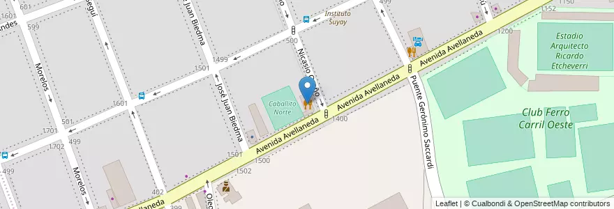 Mapa de ubicacion de Caballito Norte Café, Caballito en Argentinië, Ciudad Autónoma De Buenos Aires, Buenos Aires, Comuna 6.