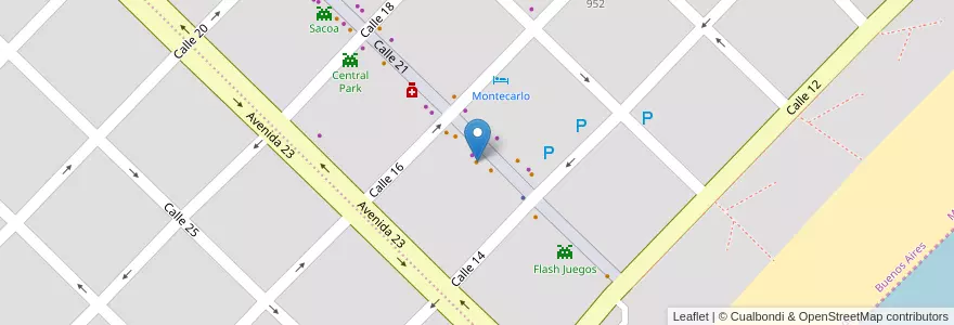 Mapa de ubicacion de Caballo Loco en الأرجنتين, بوينس آيرس, Partido De General Alvarado, Miramar.