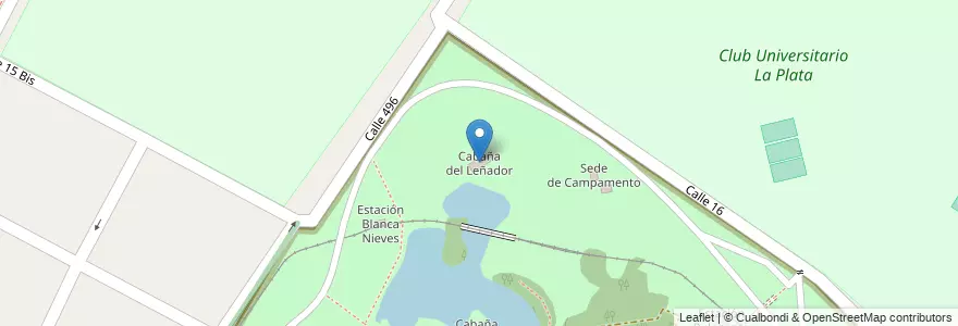 Mapa de ubicacion de Cabaña del Leñador, Gonnet en Arjantin, Buenos Aires, Partido De La Plata, Manuel B. Gonnet.