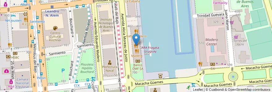 Mapa de ubicacion de Cabaña Las Lilas, Puerto Madero en Argentine, Ciudad Autónoma De Buenos Aires, Comuna 1, Buenos Aires.