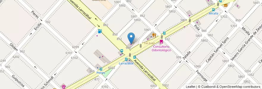 Mapa de ubicacion de Cabaña San Pedro, Liniers en アルゼンチン, Ciudad Autónoma De Buenos Aires, Comuna 9, ブエノスアイレス.