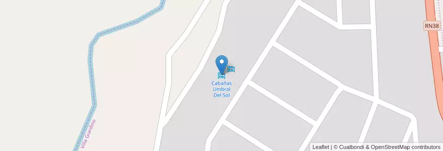 Mapa de ubicacion de Cabañas Umbral Del Sol en Аргентина, Кордова, Departamento Punilla, Pedanía San Antonio, Municipio De Villa Giardino, Villa Giardino.