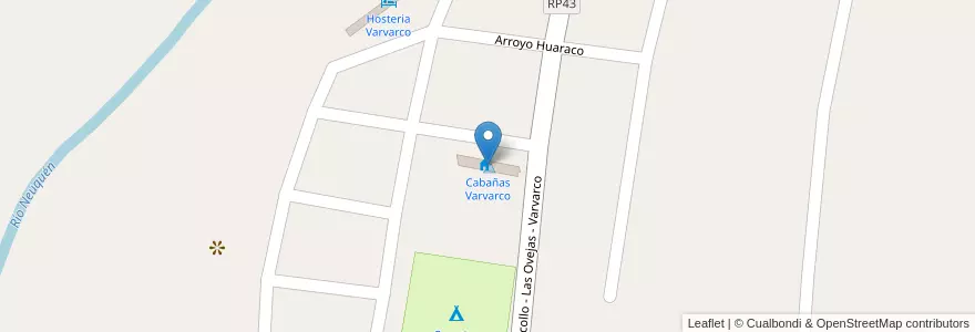 Mapa de ubicacion de Cabañas Varvarco en Argentine, Chili, Province De Neuquén, Departamento Minas, Comisión De Fomento De Varvarco.