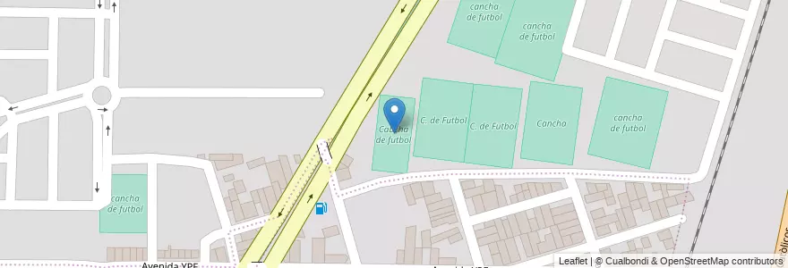 Mapa de ubicacion de Cabcha de futbol en アルゼンチン, サルタ州, Capital, Municipio De Salta, Salta.