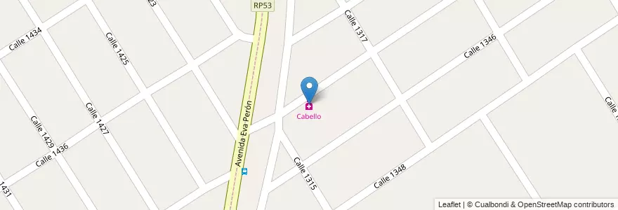 Mapa de ubicacion de Cabello en Argentina, Buenos Aires, Partido De Florencio Varela, Villa San Luis.
