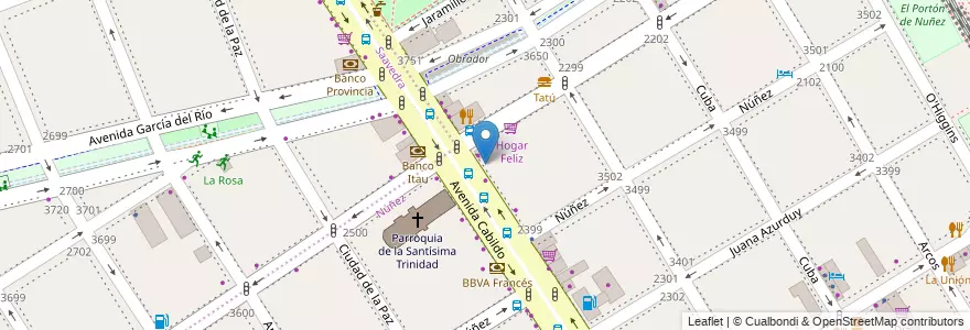 Mapa de ubicacion de Cabildo, Nuñez en آرژانتین, Ciudad Autónoma De Buenos Aires, Buenos Aires, Comuna 13.