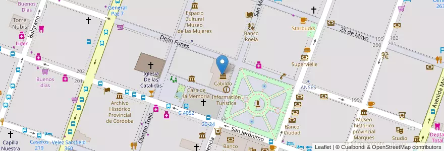 Mapa de ubicacion de Cabildo en الأرجنتين, Córdoba, Departamento Capital, Pedanía Capital, Córdoba, Municipio De Córdoba.