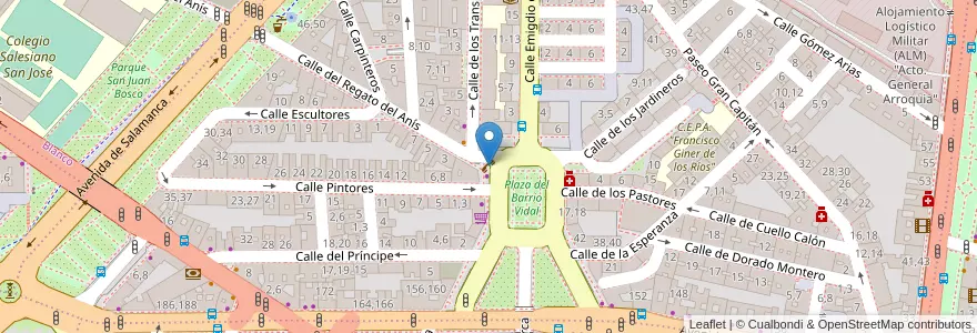 Mapa de ubicacion de Cabina telefónica en スペイン, カスティーリャ・イ・レオン州, サラマンカ, Campo De Salamanca, サラマンカ.