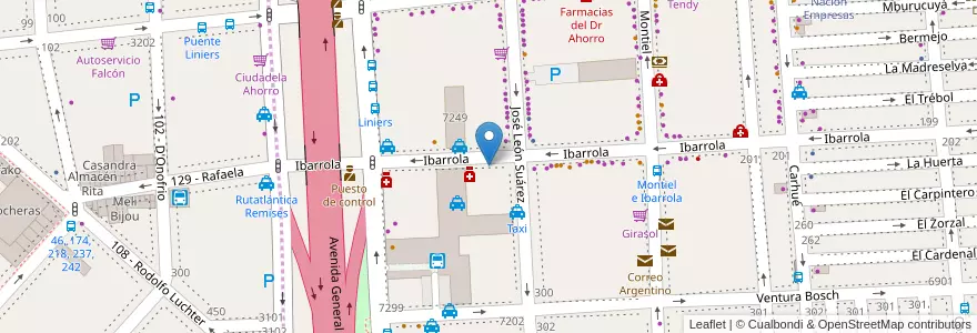 Mapa de ubicacion de Cabinas Belen, Liniers en Argentine, Ciudad Autónoma De Buenos Aires, Buenos Aires.