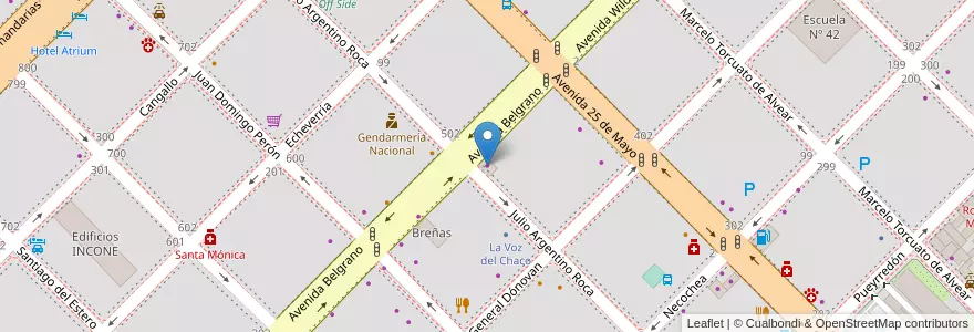 Mapa de ubicacion de Cabral Motors en الأرجنتين, Chaco, Departamento San Fernando, Resistencia, Resistencia.